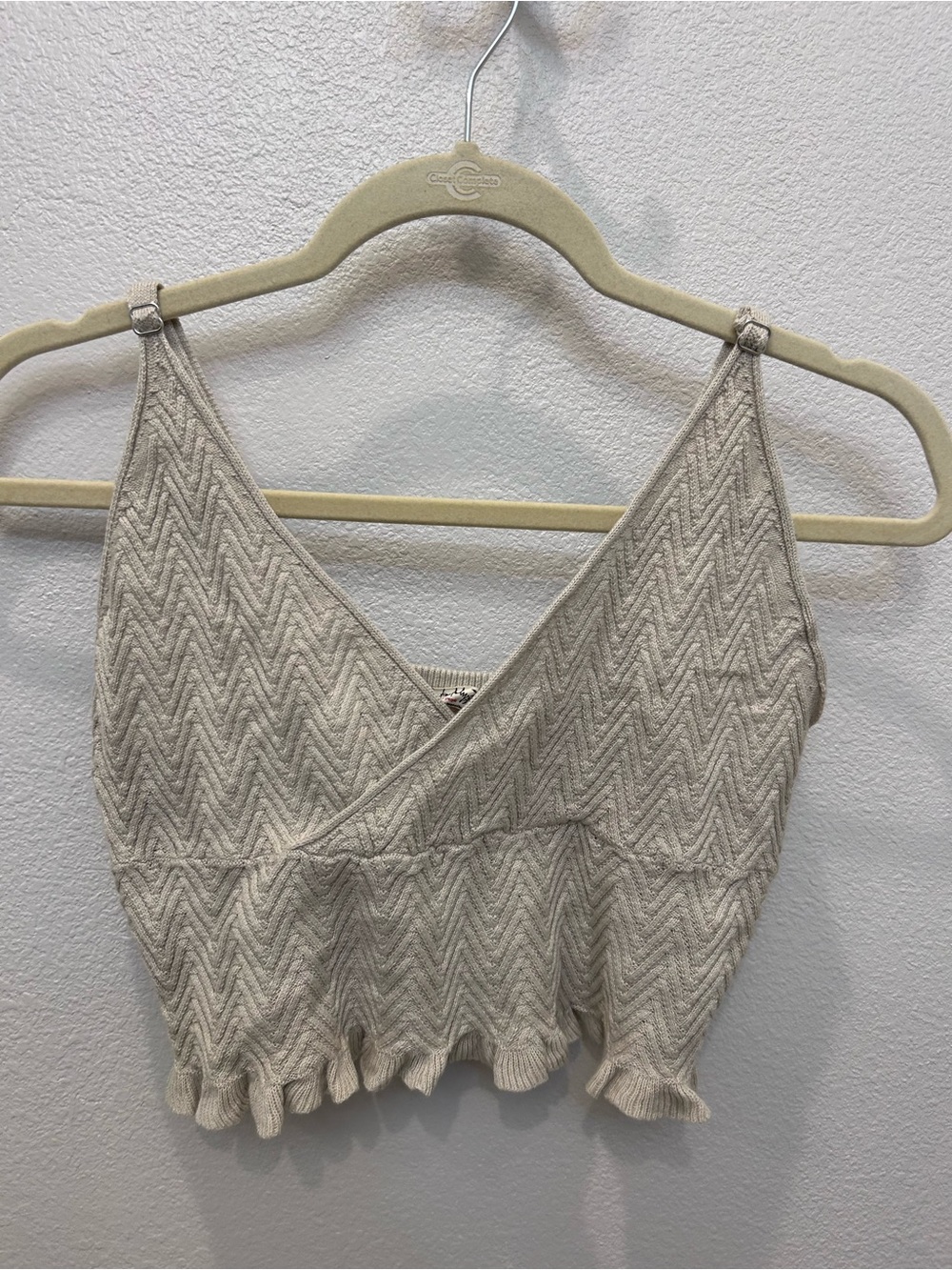 Free People Intimately Cropped Knit V-Neck Tank Top